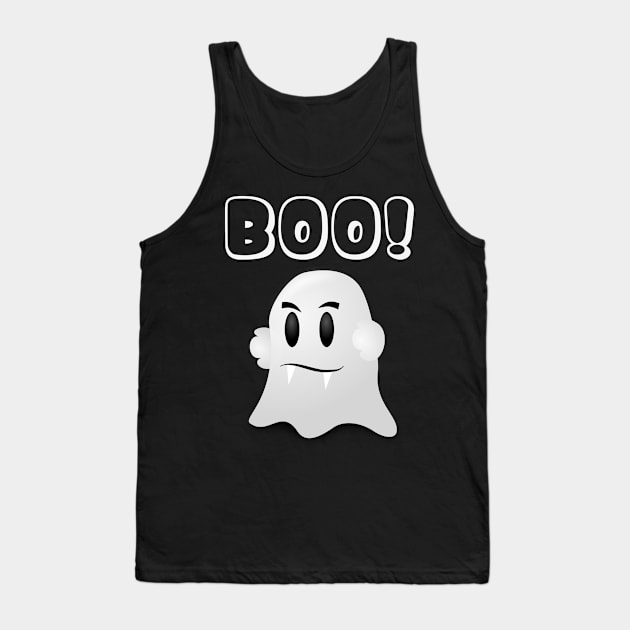 Funny Halloween Gifts Cute Boo Ghost Tank Top by finedesigns